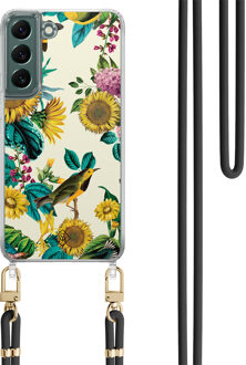 Casimoda Samsung Galaxy S22 hoesje met zwart koord - Sunflowers Geel, Multi
