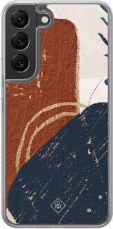 Casimoda Samsung Galaxy S22 hybride hoesje - Abstract terracotta Rood