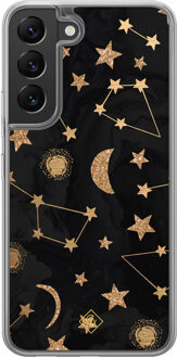 Casimoda Samsung Galaxy S22 hybride hoesje - Counting the stars Zwart, Goudkleurig