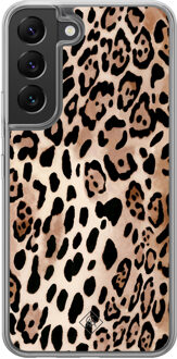 Casimoda Samsung Galaxy S22 hybride hoesje - Golden wildcat Bruin/beige
