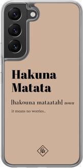 Casimoda Samsung Galaxy S22 hybride hoesje - Hakuna matata Bruin/beige