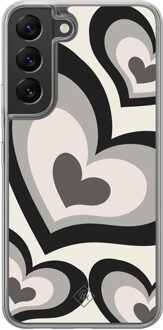 Casimoda Samsung Galaxy S22 hybride hoesje - Hart swirl zwart