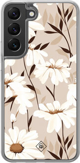 Casimoda Samsung Galaxy S22 hybride hoesje - In bloom Bruin/beige