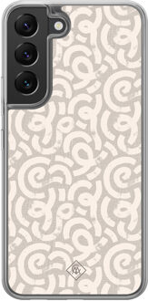 Casimoda Samsung Galaxy S22 hybride hoesje - Ivory abstraction Bruin/beige