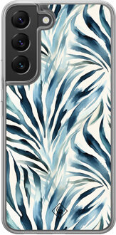 Casimoda Samsung Galaxy S22 hybride hoesje - Japandi waves Blauw