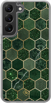 Casimoda Samsung Galaxy S22 hybride hoesje - Kubus groen