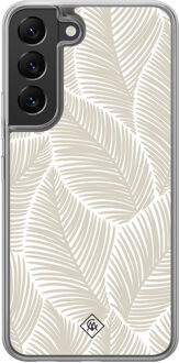 Casimoda Samsung Galaxy S22 hybride hoesje - Palmy leaves beige Bruin/beige