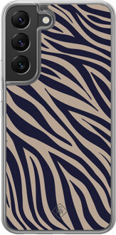 Casimoda Samsung Galaxy S22 hybride hoesje - Wavy twist Blauw