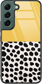 Casimoda Samsung Galaxy S22 Plus glazen hardcase - Abstract geel
