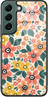 Casimoda Samsung Galaxy S22 Plus glazen hardcase - Blossom Multi