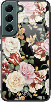 Casimoda Samsung Galaxy S22 Plus glazen hardcase - Flowerpower Multi