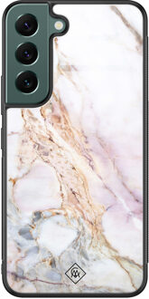 Casimoda Samsung Galaxy S22 Plus glazen hardcase - Parelmoer marmer Multi