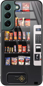 Casimoda Samsung Galaxy S22 Plus glazen hardcase - Snoepautomaat Grijs/zilverkleurig