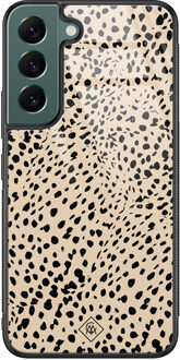 Casimoda Samsung Galaxy S22 Plus glazen hardcase - Spot on Bruin/beige
