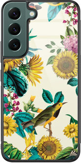 Casimoda Samsung Galaxy S22 Plus glazen hardcase - Sunflowers Geel