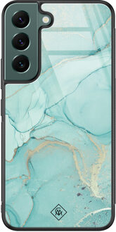 Casimoda Samsung Galaxy S22 Plus glazen hardcase - Touch of mint