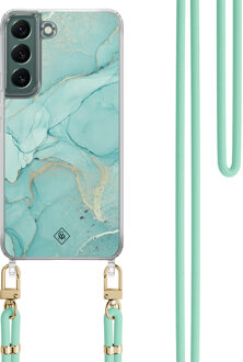 Casimoda Samsung Galaxy S22 Plus hoesje met mint koord - Touch of mint