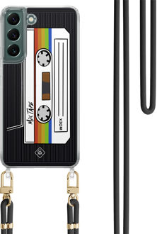 Casimoda Samsung Galaxy S22 Plus hoesje met zwart koord - Cassette mixtape