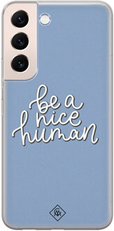 Casimoda Samsung Galaxy S22 Plus siliconen hoesje - Be a nice human Paars