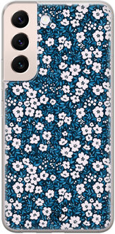 Casimoda Samsung Galaxy S22 Plus siliconen hoesje - Bloemen blauw