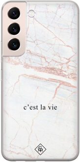 Casimoda Samsung Galaxy S22 Plus siliconen hoesje - C'est la vie Bruin/beige