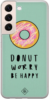 Casimoda Samsung Galaxy S22 Plus siliconen hoesje - Donut worry Mint