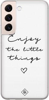 Casimoda Samsung Galaxy S22 Plus siliconen hoesje - Enjoy life Wit