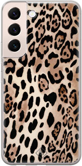 Casimoda Samsung Galaxy S22 Plus siliconen hoesje - Golden wildcat Bruin/beige