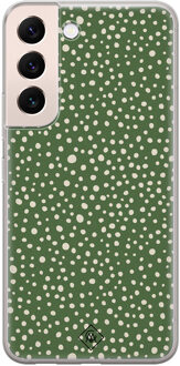 Casimoda Samsung Galaxy S22 Plus siliconen hoesje - Green dots Groen