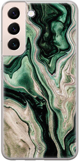 Casimoda Samsung Galaxy S22 Plus siliconen hoesje - Green waves Groen
