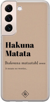 Casimoda Samsung Galaxy S22 Plus siliconen hoesje - Hakuna matata Bruin/beige