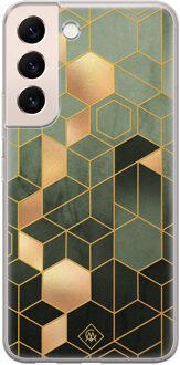 Casimoda Samsung Galaxy S22 Plus siliconen hoesje - Kubus groen