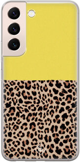 Casimoda Samsung Galaxy S22 Plus siliconen hoesje - Luipaard geel