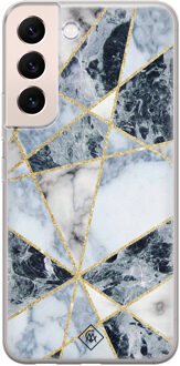 Casimoda Samsung Galaxy S22 Plus siliconen hoesje - Marmer blauw