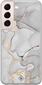 Casimoda Samsung Galaxy S22 Plus siliconen hoesje - Marmer grijs Grijs/zilverkleurig