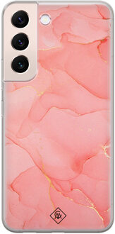 Casimoda Samsung Galaxy S22 Plus siliconen hoesje - Marmer roze