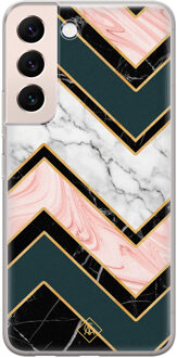 Casimoda Samsung Galaxy S22 Plus siliconen hoesje - Marmer triangles Multi