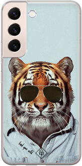 Casimoda Samsung Galaxy S22 Plus siliconen hoesje - Tijger wild Blauw