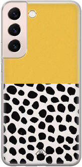 Casimoda Samsung Galaxy S22 Plus siliconen hoesje - Yellow dots Geel, Transparant