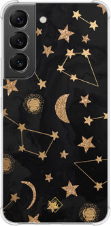 Casimoda Samsung Galaxy S22 shockproof hoesje - Counting the stars Bruin/beige