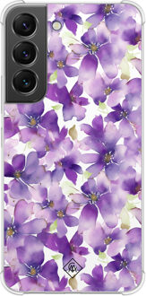 Casimoda Samsung Galaxy S22 shockproof hoesje - Floral violet Paars