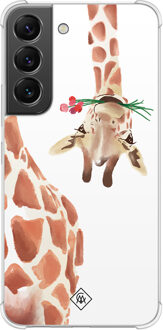 Casimoda Samsung Galaxy S22 shockproof hoesje - Giraffe Bruin/beige