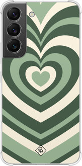 Casimoda Samsung Galaxy S22 shockproof hoesje - Groen hart swirl