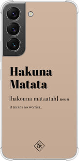 Casimoda Samsung Galaxy S22 shockproof hoesje - Hakuna matata Bruin/beige