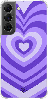 Casimoda Samsung Galaxy S22 shockproof hoesje - Hart swirl paars