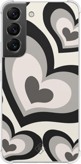 Casimoda Samsung Galaxy S22 shockproof hoesje - Hart swirl zwart