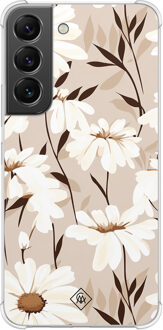 Casimoda Samsung Galaxy S22 shockproof hoesje - In bloom Bruin/beige