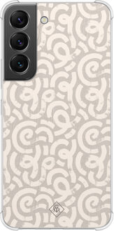 Casimoda Samsung Galaxy S22 shockproof hoesje - Ivory abstraction Bruin/beige