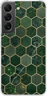 Casimoda Samsung Galaxy S22 shockproof hoesje - Kubus groen