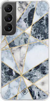 Casimoda Samsung Galaxy S22 shockproof hoesje - Marmer blauw